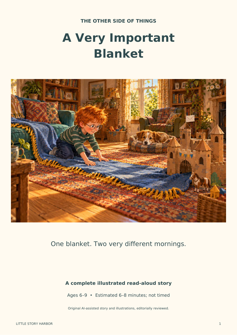 Original cover illustration for A Very Important Blanket