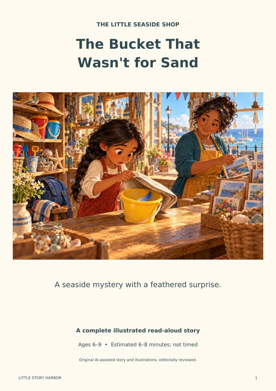 Original cover illustration for The Bucket That Wasn't for Sand
