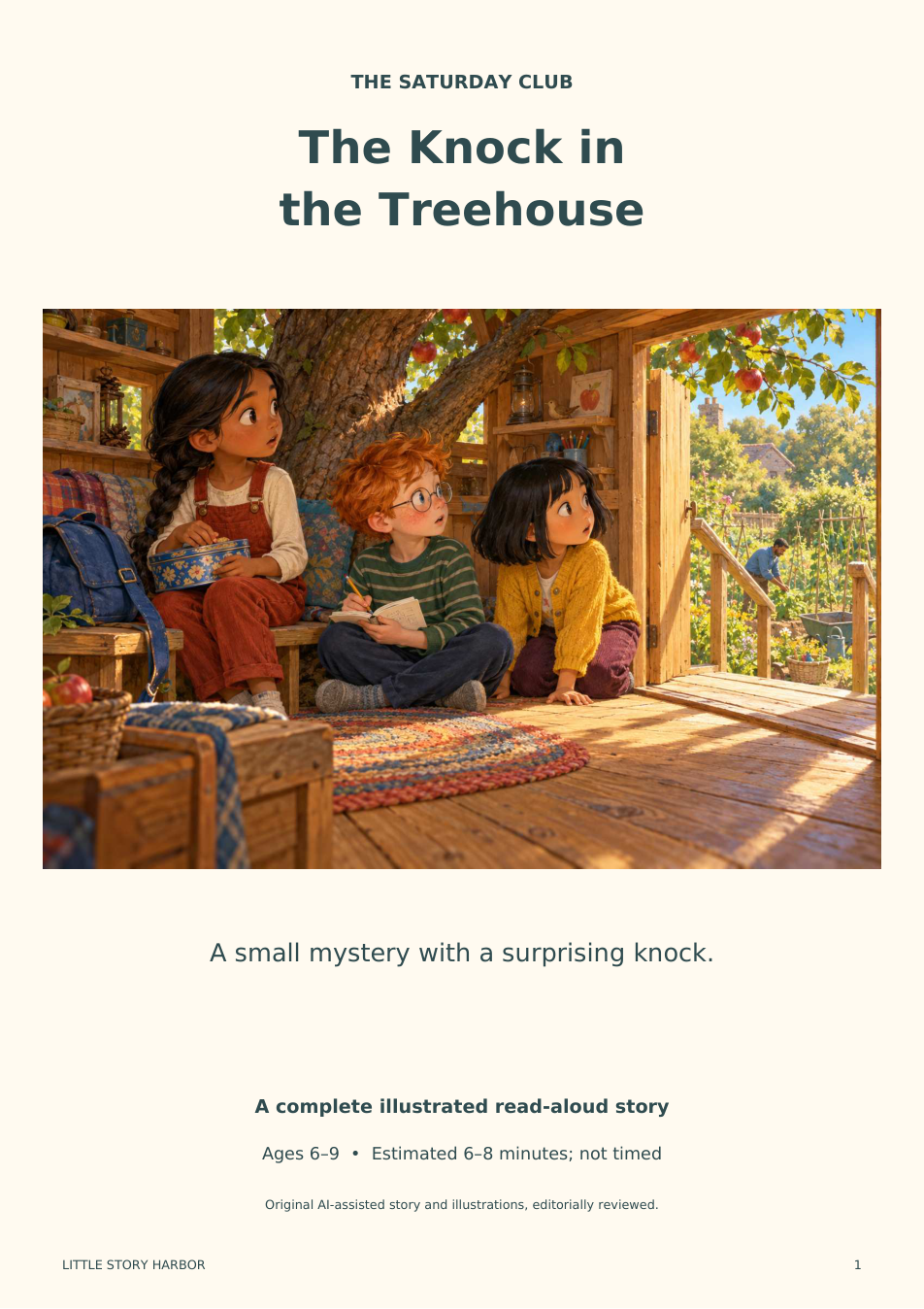 Original cover illustration for The Knock in the Treehouse