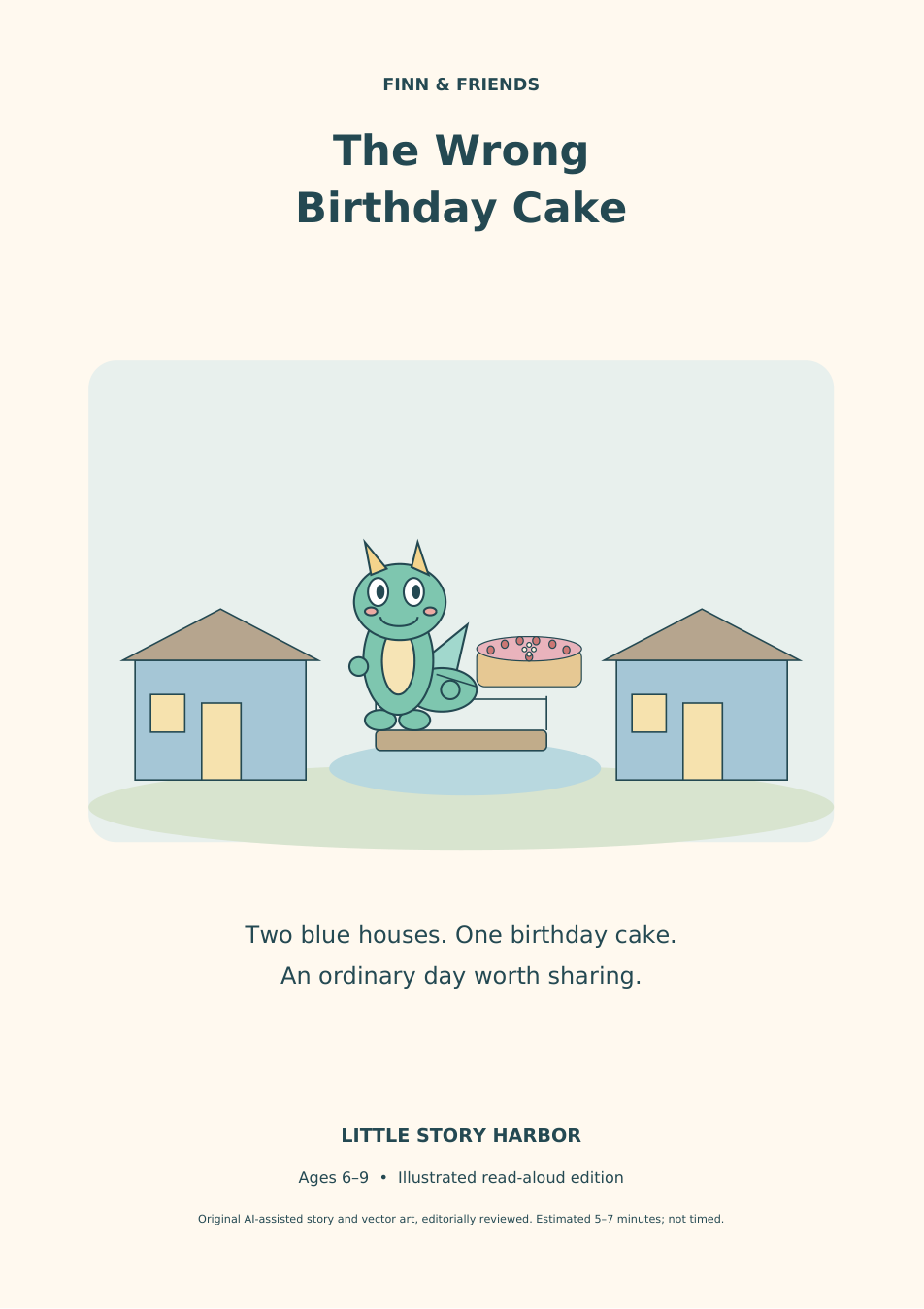 Original cover illustration for The Wrong Birthday Cake